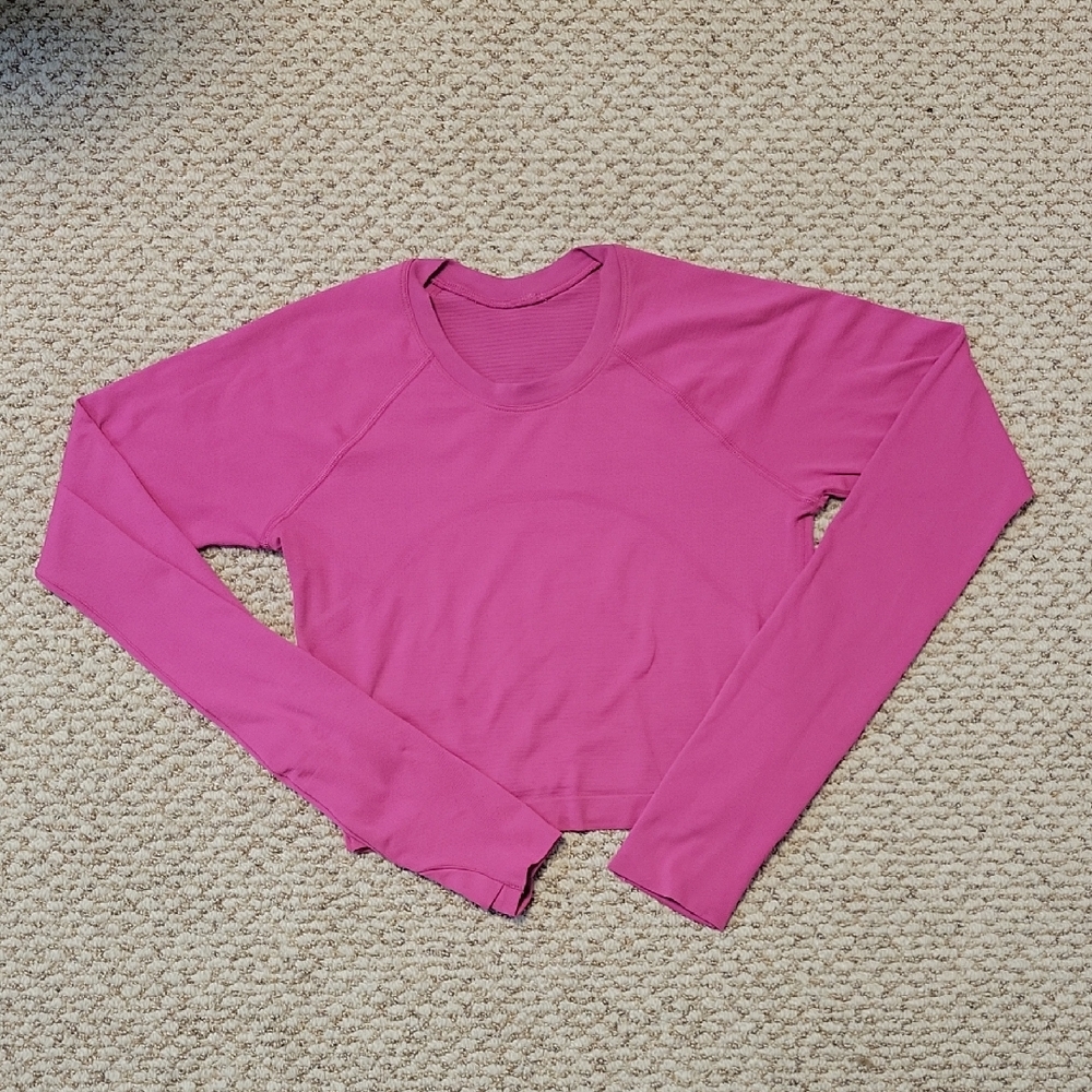 Lululemon Swiftly Tech Cropped Long Sleeve. Sonic Pink. Size 6